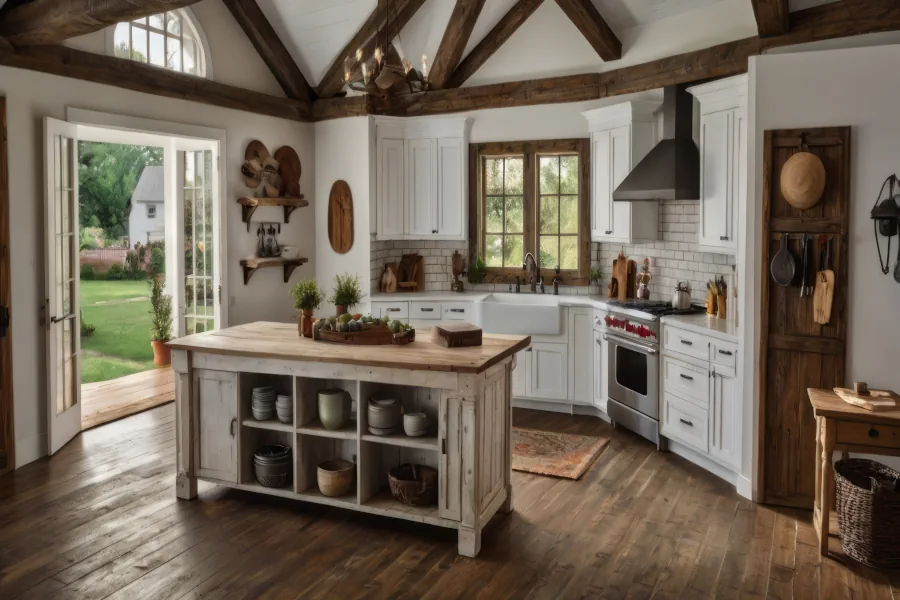 Trusted Farmhouse Kitchen Fitters Edinburgh with White Cabinets and Butcher Block Island